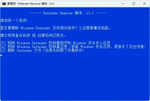 一键删除禁用Windows安全中心 | DefenderRemover（v13.0）-软件工具箱